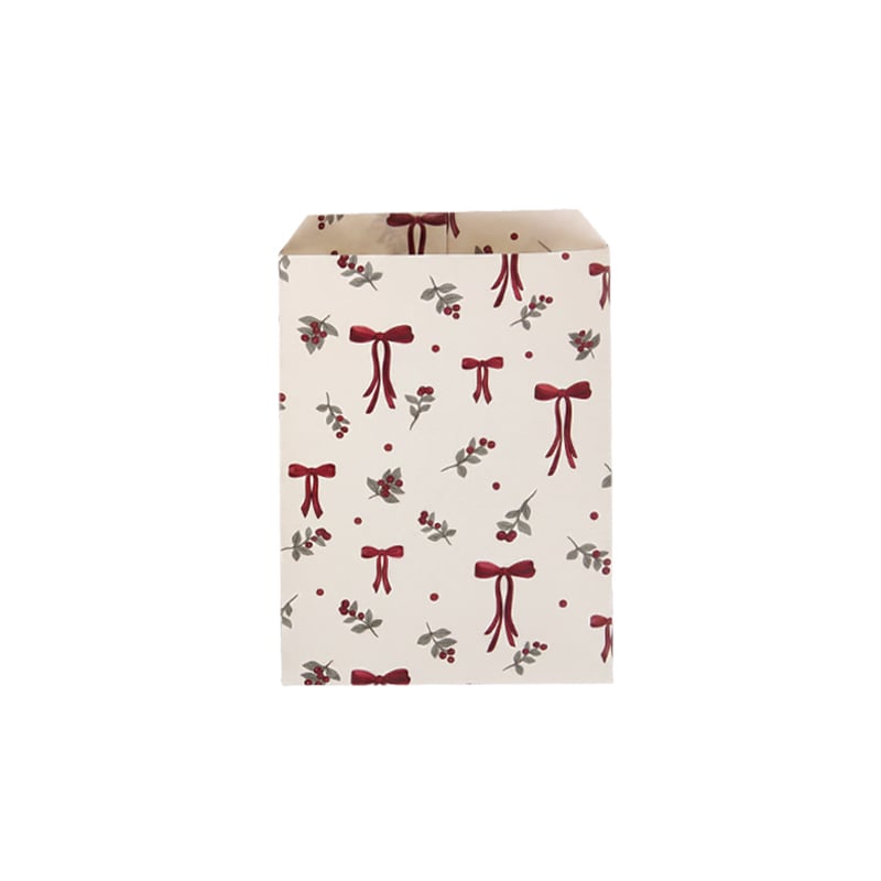 Papirpose flat Winter Bows & Berries. Nyhet! Eget design! - 2